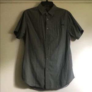 Men’s RVCA Gray Short Sleeve Button Down Size L